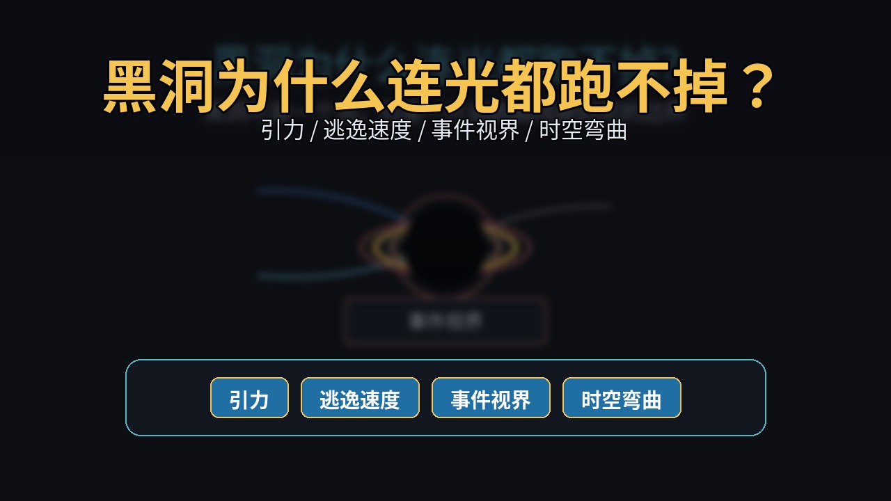 黑洞为什么连光都跑不掉？